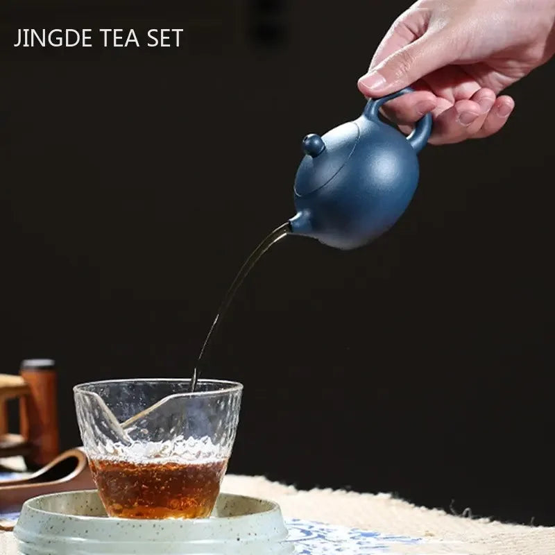 100ml Yixing Handmade Purple Clay Teapots Ball Shaped Infuser Xishi Tea Pot Beauty Kettle Customized Zisha Tea Set Authentic