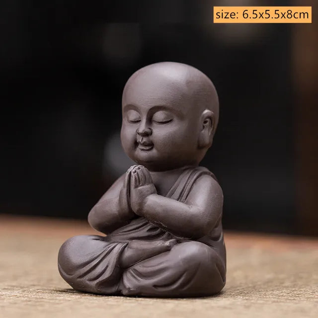 Creative Purple Sand Tea Leaking Tea Pet Decoration Purple Clay Tea Set Accessories Office Desktop Little Monk Zen Ornament