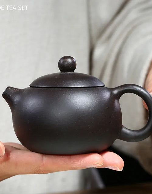 150ml Raw Ore Black Gold Sand Xishi Teapot Antique Yixing Purple Clay Tea Pot Handmade Zisha Beauty Filter Kettle Custom Tea Set