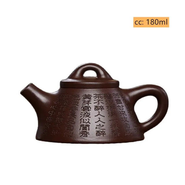 180ml Authentic Yixing Purple Clay Tea Pot Hand-painted Zhu Mud Stone Scoop Teapot Filter Beauty Tea Infuser Custom Tea Set