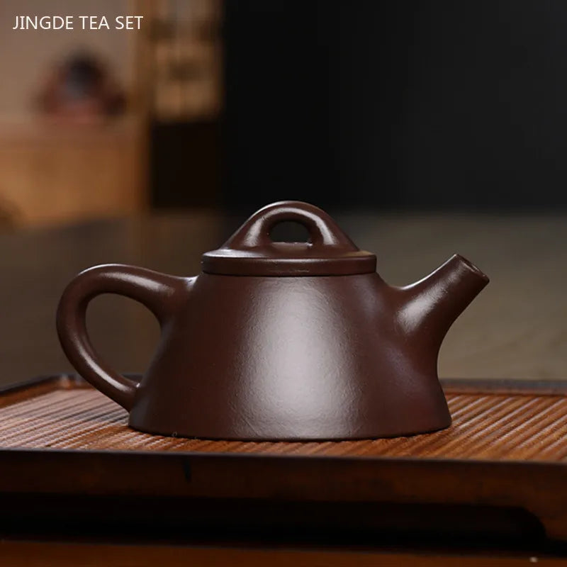 180ml Authentic Yixing Purple Clay Tea Pot Hand-painted Zhu Mud Stone Scoop Teapot Filter Beauty Tea Infuser Custom Tea Set