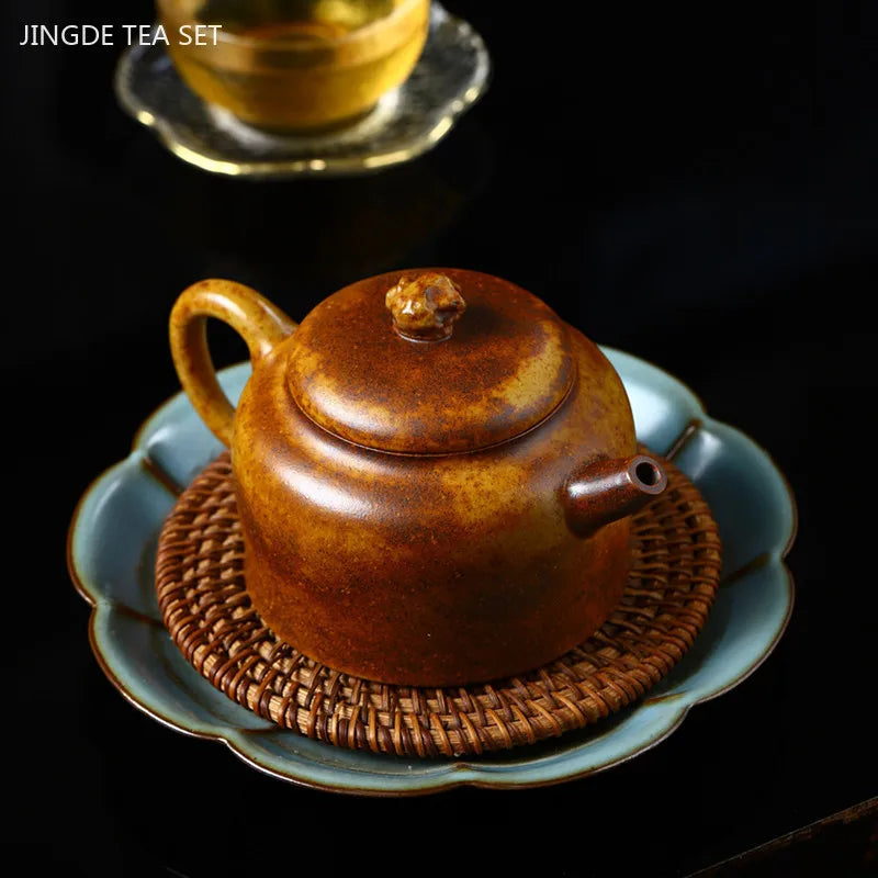 200ml Yixing Purple Clay Teapot Tradition Ball Hole Filter Kettle Chinese Zisha Beauty Tea Infuser Custom Tea Ceremony Gifts