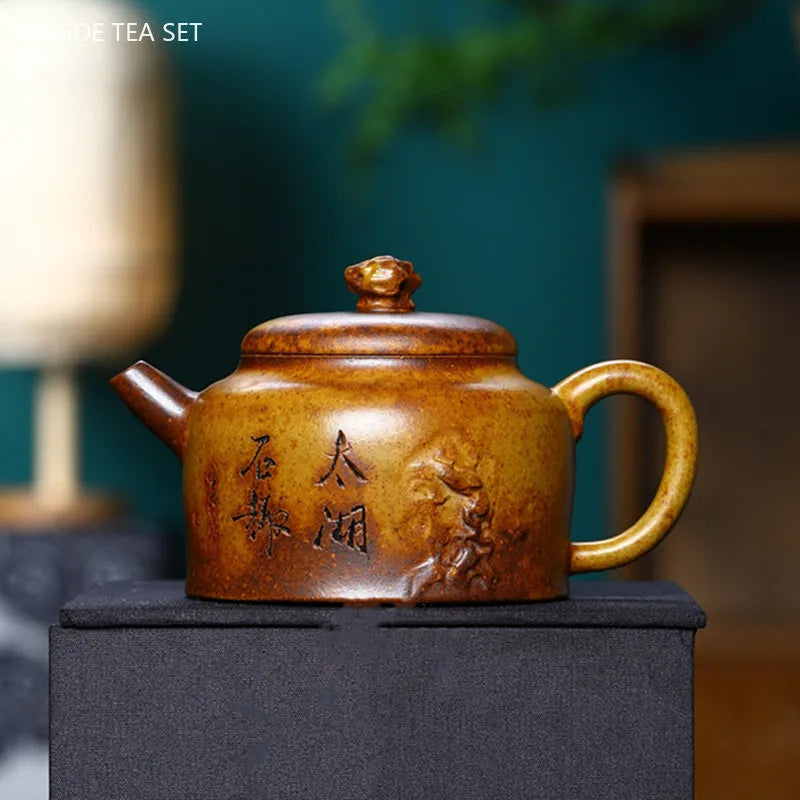 200ml Yixing Purple Clay Teapot Tradition Ball Hole Filter Kettle Chinese Zisha Beauty Tea Infuser Custom Tea Ceremony Gifts