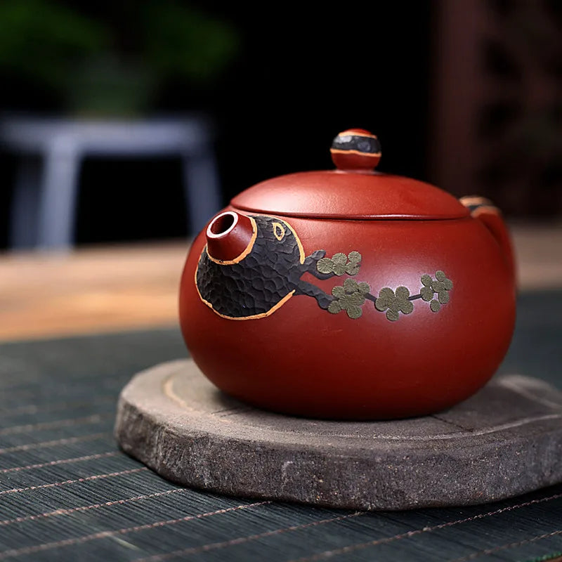 220ml Antique Yixing Purple Clay Tea Pot Handmade Dahongpao Xishi Teapot Chinese Beauty Filter Tea Infuser Zisha Teaware