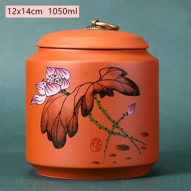 Antique Purple Clay Tea Caddy Nut Coffee Moisture-proof Jars Spice Airtight Container Home Storage Cans Kitchen Accessories