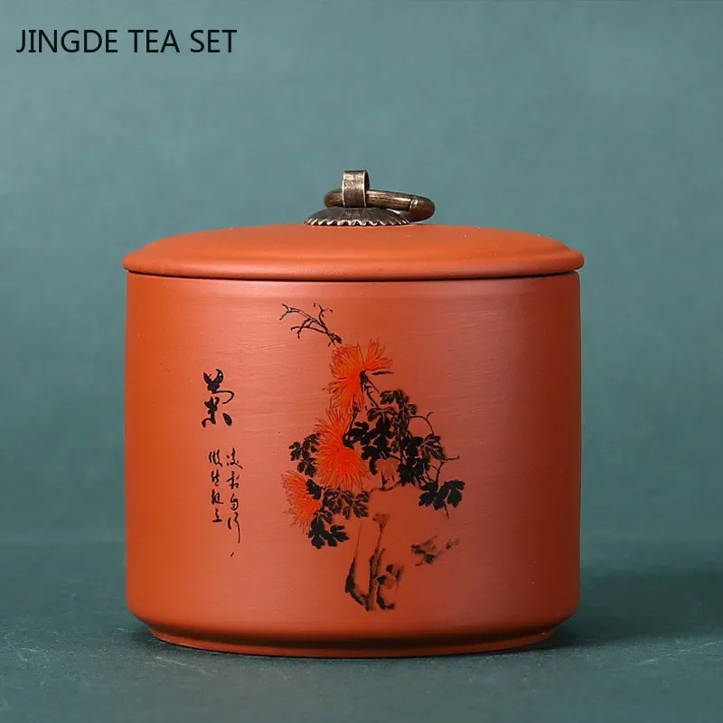 Antique Purple Clay Tea Caddy Nut Coffee Moisture-proof Jars Spice Airtight Container Home Storage Cans Kitchen Accessories