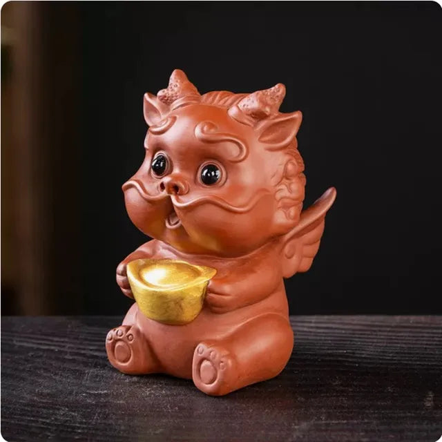 Boutique Tea Set Accessories Purple Clay Tea Pet Ornaments Little Animal Model Desktop Decoration Home Flower Pot Decor Crafts