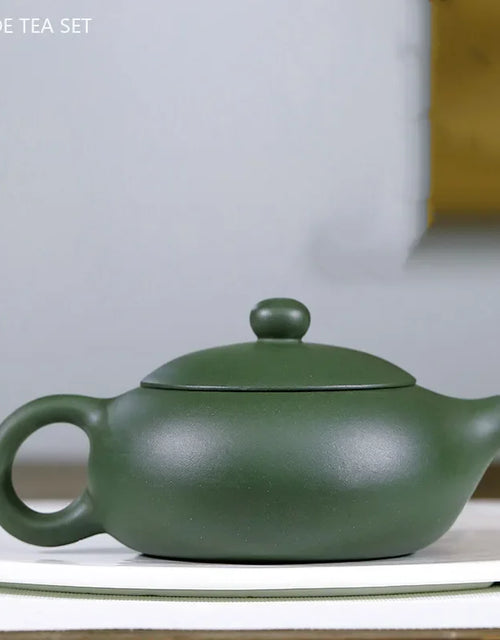 Chinese Yixing Purple Clay Tea Kettle Handmade Beauty Xishi Pot Raw Ore Green Mud Ball Hole Filter Teaware Zisha Tea Accessories