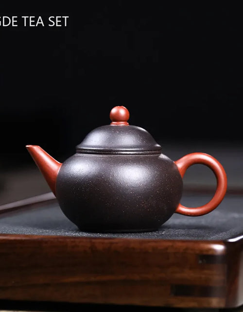 Chinese Yixing Purple Clay Teapot Tradition Black Gold Sand Tea Pot Customized Beauty Kettle Raw Ore Handmade Zisha Tea Set110ml