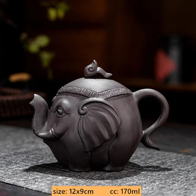 Creative Purple Clay Teapot Cute Elephant Model Filter Kettle Household Zisha Tea Set Chinese Customized Beauty Tea Infuser