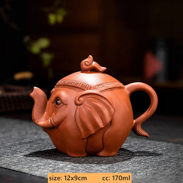 Creative Purple Clay Teapot Cute Elephant Model Filter Kettle Household Zisha Tea Set Chinese Customized Beauty Tea Infuser