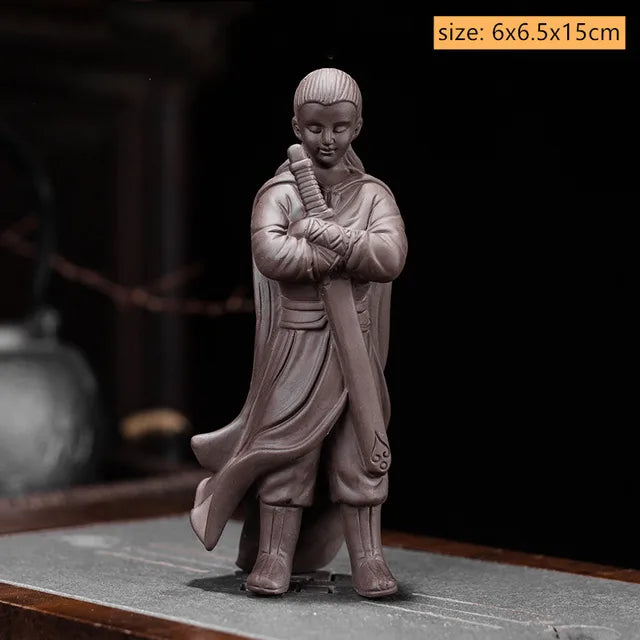 Creative Purple Sand Tea Leaking Tea Pet Decoration Purple Clay Tea Set Accessories Office Desktop Little Monk Zen Ornament