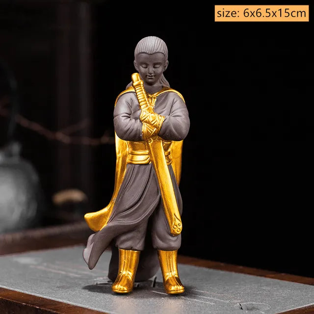 Creative Purple Sand Tea Leaking Tea Pet Decoration Purple Clay Tea Set Accessories Office Desktop Little Monk Zen Ornament