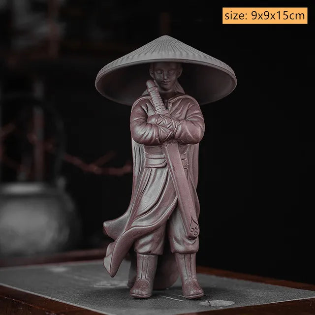 Creative Purple Sand Tea Leaking Tea Pet Decoration Purple Clay Tea Set Accessories Office Desktop Little Monk Zen Ornament