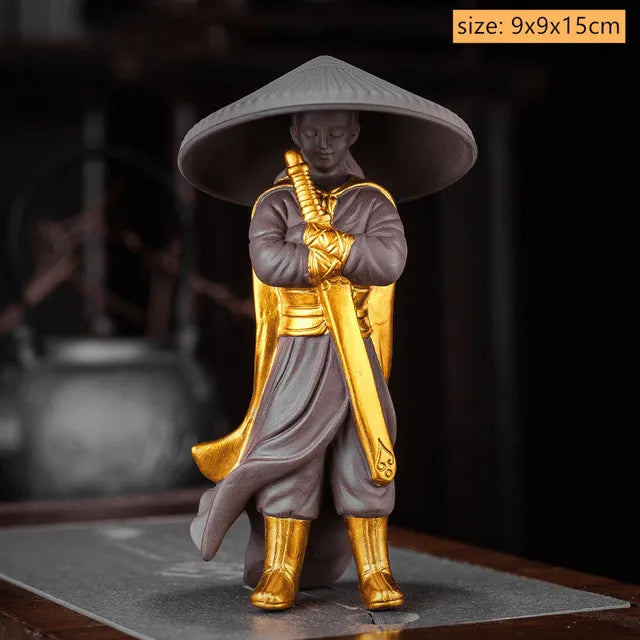 Creative Purple Sand Tea Leaking Tea Pet Decoration Purple Clay Tea Set Accessories Office Desktop Little Monk Zen Ornament