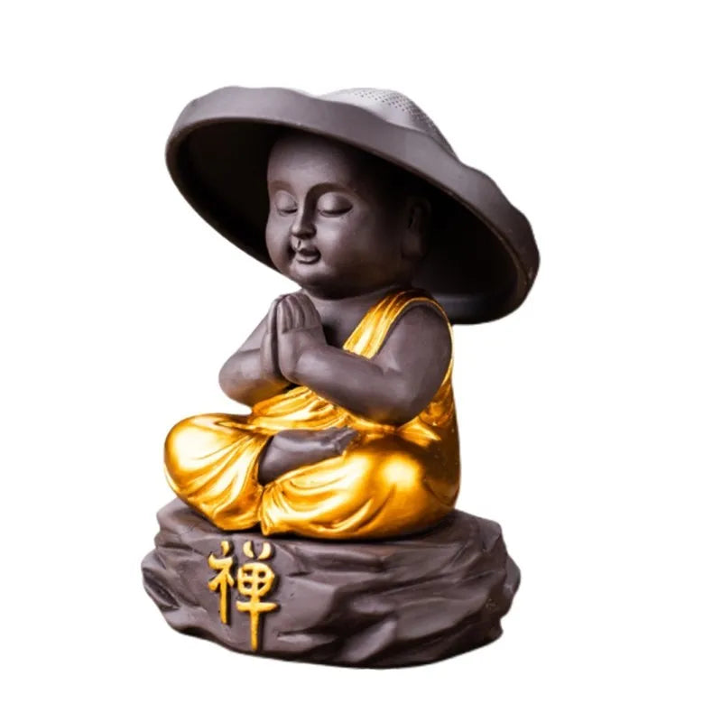 Creative Purple Sand Tea Leaking Tea Pet Decoration Purple Clay Tea Set Accessories Office Desktop Little Monk Zen Ornament