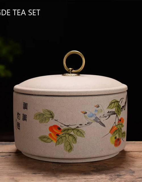 Exquisite Ceramics Tea Caddy Portable Sealed Jar Travel Tea Storage Spice Tea Boxes Coffee Canister Biscuit Tea Storage Tank