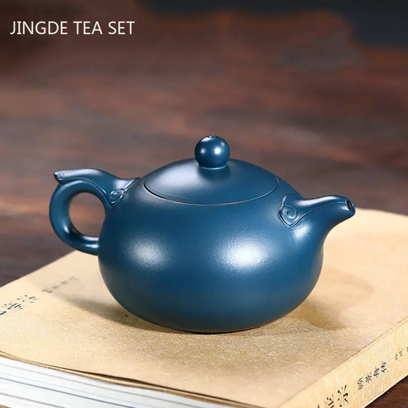 High-grade Yixing Purple Clay Tea Pot Set Handmade Teapot and Cup Suit Ball Hole Filter Xishi Kettle Chinese Blue Tea Sets