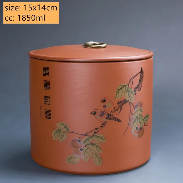 Large Capacity Purple Clay Tea Tins Home Sealed Tea Storage Cans Tea Buckets Candy Coffee Moisture Proof Can Kitchen Storage Jar