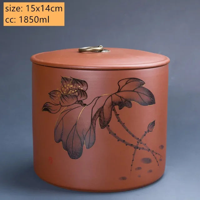 Large Capacity Purple Clay Tea Tins Home Sealed Tea Storage Cans Tea Buckets Candy Coffee Moisture Proof Can Kitchen Storage Jar