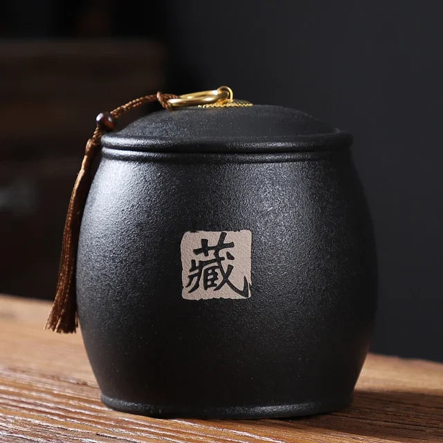 Traditional Ceramic Moisture-proof Jars Home Tea Caddy Medicinal Herbs Airtight Jar Grain Storage Container Tea Table Supplies